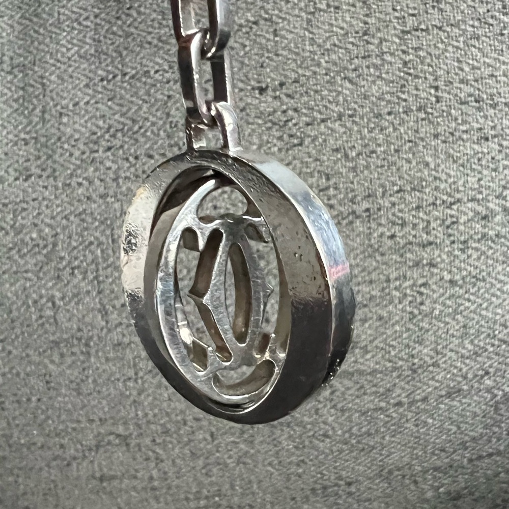 Cartier stainless steel pivoting Double C key ring - Picture 7 of 9